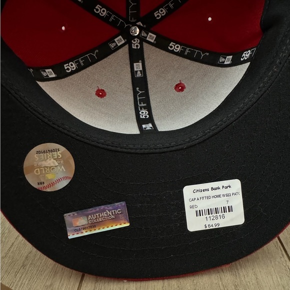 New Era 59Fifty Philadelphia Phillies World Series 2022 Fitted Hat Red Men’s 7 - Picture 6 of 6